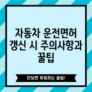 자동차 운전면허 갱신 시 주의사항과 꿀팁