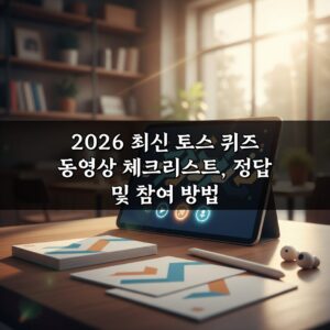 2026 최신 토스 퀴즈 동영상 체크리스트, 정답 및 참여 방법